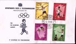 1968-Somalia Olimpiadi Messico Serie Cpl.su Busta Fdc (12.10.68) - Somalie (1960-...)