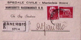 1945-Imperiale Senza Fasci Lire 2 E 5 (534+541) Su Piego Raccomandato Manerbio ( - Poststempel