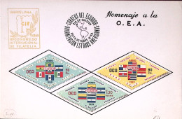 1959-EQUADOR Omaggio Organizzazione. Stati Americani Serie Cpl. (PA 353/5) Su Ca - Equateur