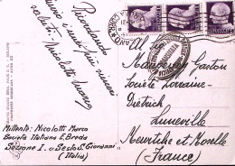 1945-Imperiale Senza Fasci Tre Lire 1 Su Cartolina (Milano Il Duomo) Per La Fran - Poststempel