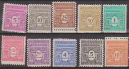 France N° 620 à 629 Avec Charnières - Unused Stamps