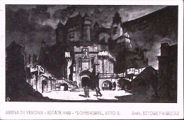 1922-VERONA STAGIONE LIRICA Lohengrin Atto II^viaggiata Verona (14.8) Francoboll - Opera