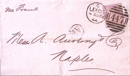 1876-GRAN BRETAGNA P.2,5 (56 Tav. 4) Su Piego Leeds (4.8) Per Napoli - Autres & Non Classés