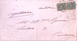 1899-VILLA DEL CONTE Ottagonale Collettoria (3.5.99) Su Piego Affr. Stemmi Due C - Marcophilia