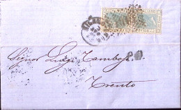 1861-effigie Coppia C.20 (T26) Su Lettera Completa Testo Milano (3.4) Per Austri - Poststempel
