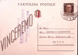 1944-Cartolina Postale Vinceremo Sopr. RSI C.30 (C104) Viaggiata Bologna (4.5) - Marcofilie