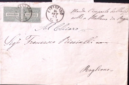 1865-CIFRA Coppia C. 1 (L 14) Su Fascetta Stampe Catanzaro (16.9) - Poststempel