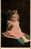 CP Carte Photo D'époque Photographie Vintage Enfant Bébé Coloriée  - Other & Unclassified