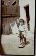 CP Carte Photo D'époque Photographie Vintage Enfant Cheval Bois Jouet - Sonstige & Ohne Zuordnung