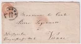 Lombardo Veneto-1865 15s. (45, Dentellatura Imperfetta In Alto) Su Lettera Per V - Lombardy-Venetia