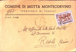 1976-ANNIVERSARIO REPUBBLICA Lire 150 Isolato Su Busta Motta Montecorvino (23.7) - 1971-80: Poststempel