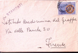 1971-ROTARY Lire 25 Isolato Su Stampe Firenze (26.4) - 1971-80: Marcofilia