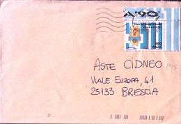 1990-COPPA MONDO CALCIO Lire 800 Uruguay Isolato Su Busta - 1981-90: Poststempel