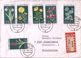 1969-GERMANIA DDR Piante Protette Serie Cpl. (1152/7) Su Raccomandata - Brieven En Documenten