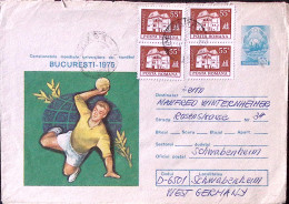 1975-Romania BUSTA POSTALE B.55 Campionati Mondiali Universitari Pallamano Bucar - Entiers Postaux