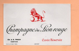 Etiquette De Champagne  "   PRIEUR   Lion Rouge Vers 1890 - Champagner