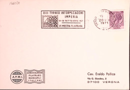 1971-IMPERIA XIII^Torneo Internazionale Scacchi (20.8) Annullo Speciale Su Carto - 1971-80: Poststempel