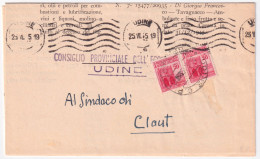 1945-Monumenti Coppia C.20 (504) Su Stampe Udine (25.6) - Storia Postale