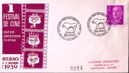 1959-SPAGNA Concorso Documentario Cinematografico/Bilbao (5/7.10) Annullo Specia - Briefe U. Dokumente
