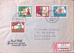 1965-GERMANIA Beneficenza1965 Serie Completa (352/55) Su Raccomandata Eldelberg  - Brieven En Documenten