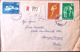 1958-BULGARIA Giochi Studenteschi Serie Cpl. (934/6) Su Raccomandata Sofia (21.1 - Other & Unclassified
