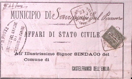 1891-SAVIGNANO SUL PANARO/(MODENA) Quadrato Di Collettoria (23.11) Su Piego - Marcophilia