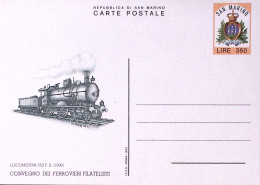 1983-SAN MARINO Cartoline Postali Riccione 30923 Lire 300 E Convegno Ferrovieri  - Airmail
