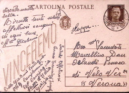 1943-SLAPPE D'IDRIA/GORIZIA C.2 (16.5) Su Cartolina Postale Imperiale Vinceremo  - Postwaardestukken