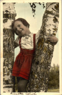 CP Carte Photo D'époque Photographie Vintage Enfant Fille Mode Coloriée D'époque - Sonstige & Ohne Zuordnung