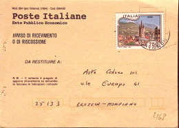 1995-TURISMO Susa Lire 750 Isolato Su Avviso Ricevimento - 1991-00: Marcofilie