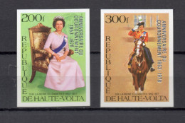 HAUTE VOLTA   N° 463 + 464  NON DENTELES  NEUFS SANS CHARNIERE  COTE ? €    REINE ELIZABETH II CHEVAL SURCHARGE - Upper Volta (1958-1984)