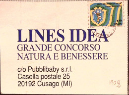 1990-COPPA CALCIO Lire 650 Brasile Isolato Su Cartolina - 1981-90: Marcophilie