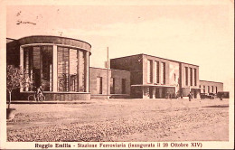 1936-FIERA MILANO C.30 Isolato Su Cartolina Reggio Emilia Stazione Ferroviaria - Reggio Nell'Emilia