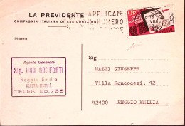 1967-CODICE POSTALE Lire 40 Isolato Su Cartolina - 1961-70: Marcofilie