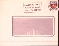 1966-Francia Salone Auto Ciclo Moto/Parigi (5.9) Annullo Meccanico Su Busta - Briefe U. Dokumente