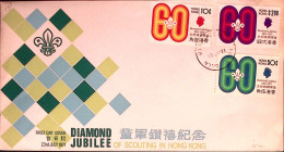 1971-HONG KONG 50 Anniversario Scoutismo Serie Completa Fdc - Covers & Documents