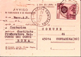 1967-EUROPA1967 Lire 40 Isolato Su Avviso Ricevimento - 1961-70: Poststempel