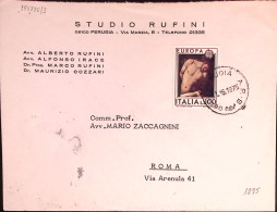 1975-EUROPA1975 Lire 100 Isolato Su Busta Perugia (11.6) - 1971-80: Marcophilia