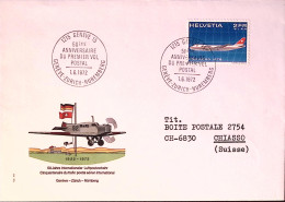 1972-Svizzera 50 Anniversario Primo Volo Postale (1.6) Annullo Speciale Su Busta - Premiers Vols