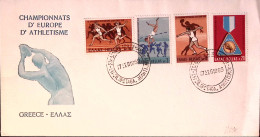 1969-GRECIA IX Campionati Europei Atletica Completa Su Busta - Covers & Documents