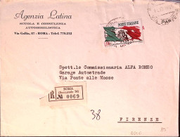 1965-20 RESISTENZA Lire 130 Isolato Su Busta Raccomandata - 1961-70: Poststempel