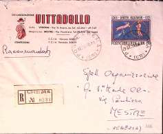 1965-DANTE Lire 130 Isolato Su Raccomandata Crema(17.11) - 1961-70: Poststempel