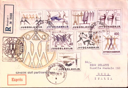 1959-Jugoslavia Giochi Ginnici Assoc. Partizan Serie Completa Raccomandata Espre - Altri & Non Classificati