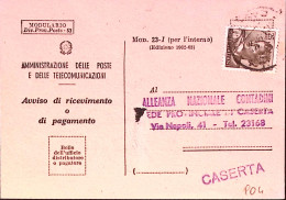 1964-Michelangiolesca Lire 25 Isolato Su Avviso Ricevimento - 1961-70: Marcofilia