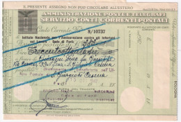 1947-ASSEGNO POSTALE RSI Con STEMMA Cancellato Compilato Forlì (15.10) Non Risco - Poststempel