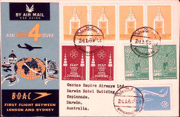 1959-Thainlandia I^volo BOAC Londra Sydney (tappa Bangkok-Darwin) - Poste Aérienne