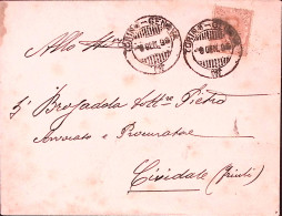 1896-TORINO-GENOVA/(1) C.2 (8.1.96) Su Busta Affr. C.20 - Storia Postale