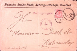 1917-AFRICA SUD Amm. Inglese Ann Windhuk Scalpellato - Cartas