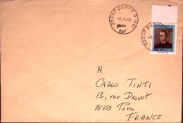 1969-MACHIAVELLI Lire 50 Isolato Su Busta Per La Francia - 1961-70: Poststempel