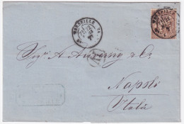 1877-Francia C.30 (69) Su Soprascritta Marsiglia (22.3) Per Napoli - 1876-1898 Sage (Type II)